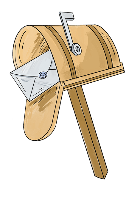 Open mail box with a letter